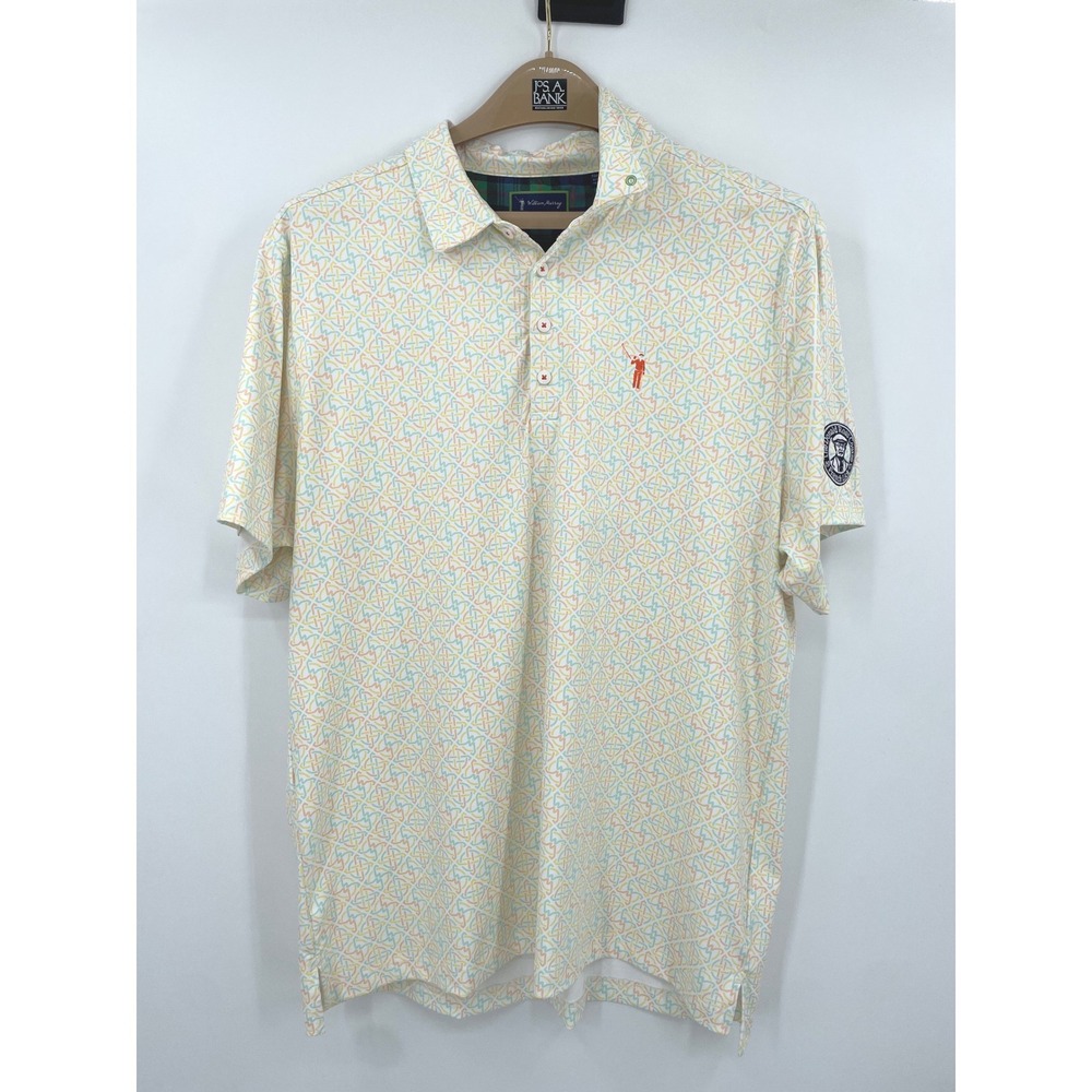 William Murray Golf Polo Mens XL White Pastel Celtic Knot Stretch French Lick